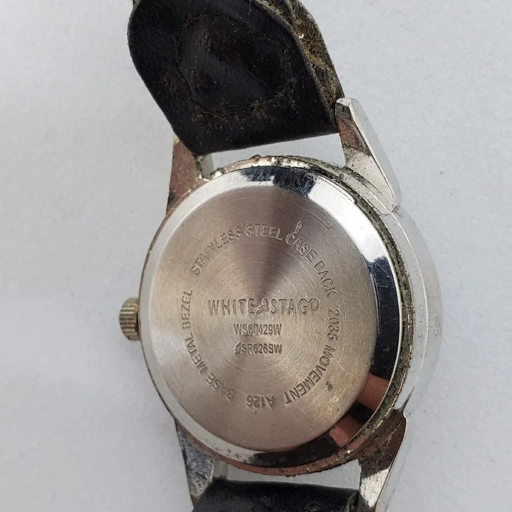 Women's Watch 24MM‎ Black Dial Black Braided Leather Band Straps New Battery